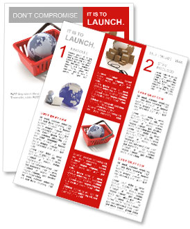 World commerce, checkout icon (3d render) Newsletter Template