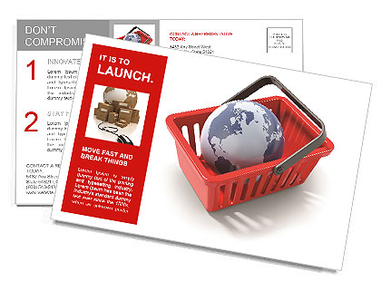 World commerce, checkout icon (3d render) Postcard Template