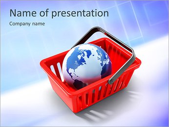 World commerce, checkout icon (3d render) PowerPoint Template