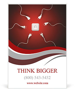 Power cords attracted by a wall socket Ad Template