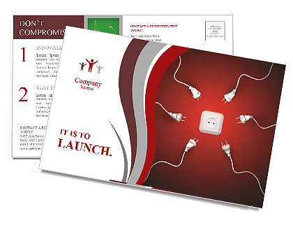 Power cords attracted by a wall socket Postcard Template