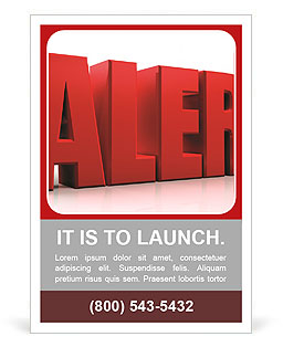 3D Alert text on white background Ad Template