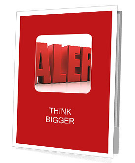 3D Alert text on white background Presentation Folder