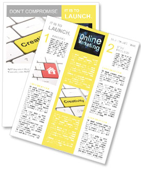 Marketing concept: computer keyboard with word Creativity, selected focus on enter button, 3d render Newsletter Template