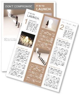 Key to success, line of people moving to the light Newsletter Template