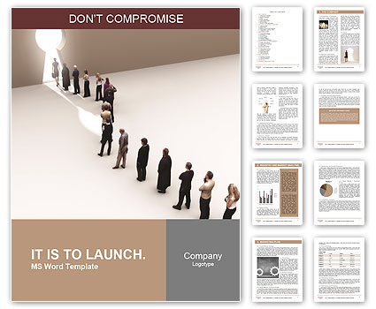 Key to success, line of people moving to the light Word Template