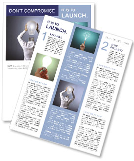 Conceito da idéia, o empresário cabeça da lâmpada Boletins informativo