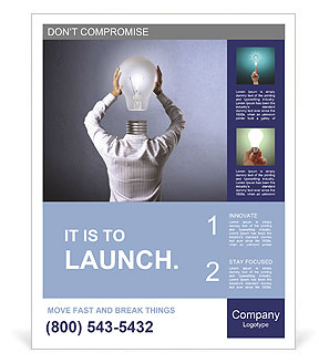 Idea concept, lamp head businessman Poster Template