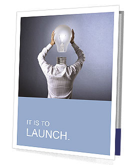 Idea concept, lamp head businessman Presentation Folder