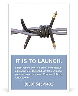 Barbed fountain pen Ad Template