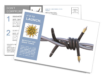 Barbed fountain pen Postcard Template