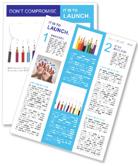 Happy group of pencil faces as social network with speech bubbles Newsletter Template