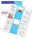 Happy group of pencil faces as social network with speech bubbles Newsletter Template