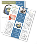 World music 3D render of planet Earth with headphones Newsletter Template