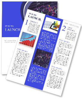 Blue background with stock chart 3D Newsletter Template
