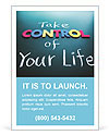 Take control of your life concept, colorful words on blackboard Ad Template