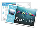Take control of your life concept, colorful words on blackboard Postcard Template