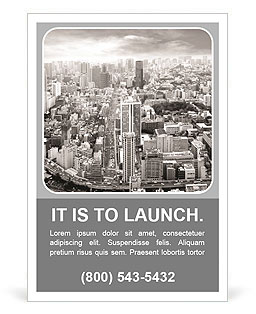 City view of skyscarpers Ad Template