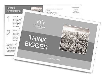 City view of skyscarpers Postcard Template