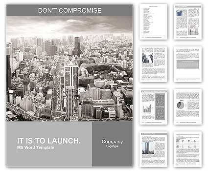 City view of skyscarpers Word Template