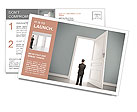 Businessman in blue room with doors open Postcard Template