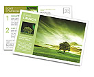 Green landscape Postcard Template