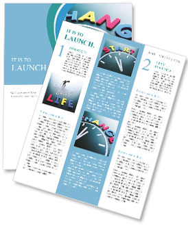 Time to change concept, color word and clock on blackboard Newsletter Template