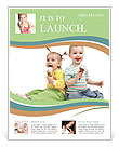 Happy children little girl and boy with ice cream in studio isolated Flyer Template