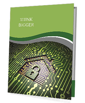 Security concept: circuit board with home icon, 3d render Presentation Folder