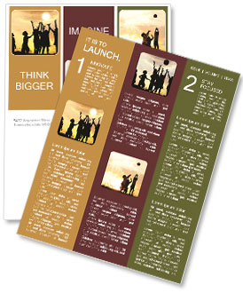 Group of happy children catching sun with their arms Newsletter Template