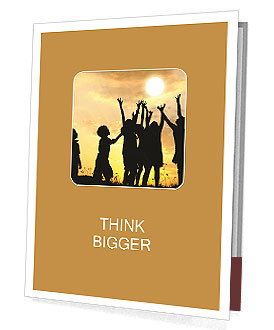 Group of happy children catching sun with their arms Presentation Folder
