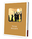 Group of happy children catching sun with their arms Presentation Folder