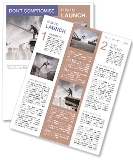 Businessman rebuilding a broken bridge Newsletter Template