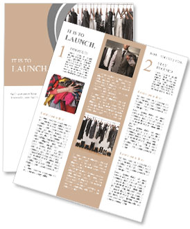 Female black and white clothes on a pole and shoes on a wooden floor. Newsletter Template