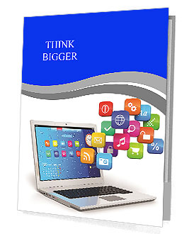 Computer mobility, internet communication and cloud computing concept: white laptop with cloud of co Presentation Folder