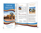 Bulldozer on a building site Brochure Template