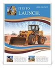 Bulldozer on a building site Flyer Template