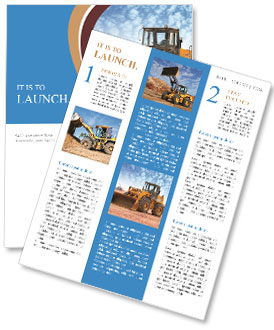 Bulldozer on a building site Newsletter Template