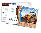 Bulldozer on a building site Postcard Template