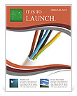 Closeup of a electric cable on a white background Flyer Template