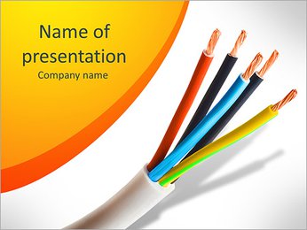Closeup of a electric cable on a white background PowerPoint Template