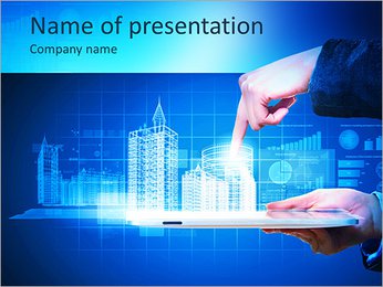 Engineering automation building designing. Construction industry technology PowerPoint Template