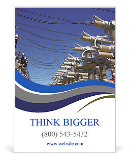 Electric substation in a bright sunny day Ad Template