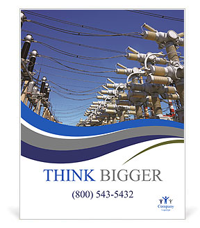 Electric substation in a bright sunny day Poster Template