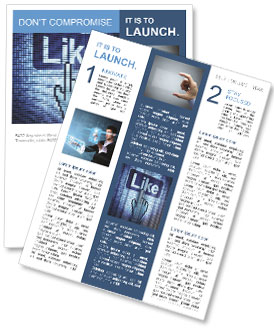 Экран с кнопкой Like и ручной формы курсора, 3D визуализации Новостные рассылки