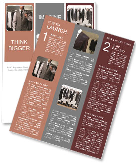 Businessman in classic vest against row of suits in shop Newsletter Template