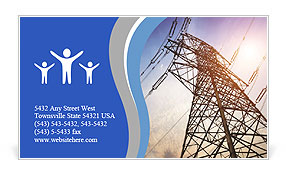 High voltage post.High-voltage tower sky background. Business Card Template