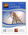 High voltage post.High-voltage tower sky background. Flyer Template