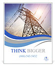 High voltage post.High-voltage tower sky background. Poster Template