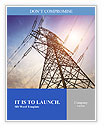 High voltage post.High-voltage tower sky background. Word Template